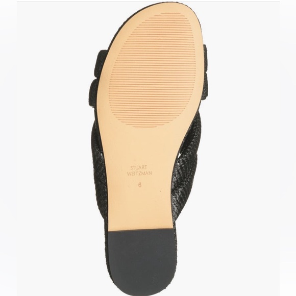STUART WEITZMAN RAFFIA SLIDE SANDLE SIZE 6 NEW main image 1